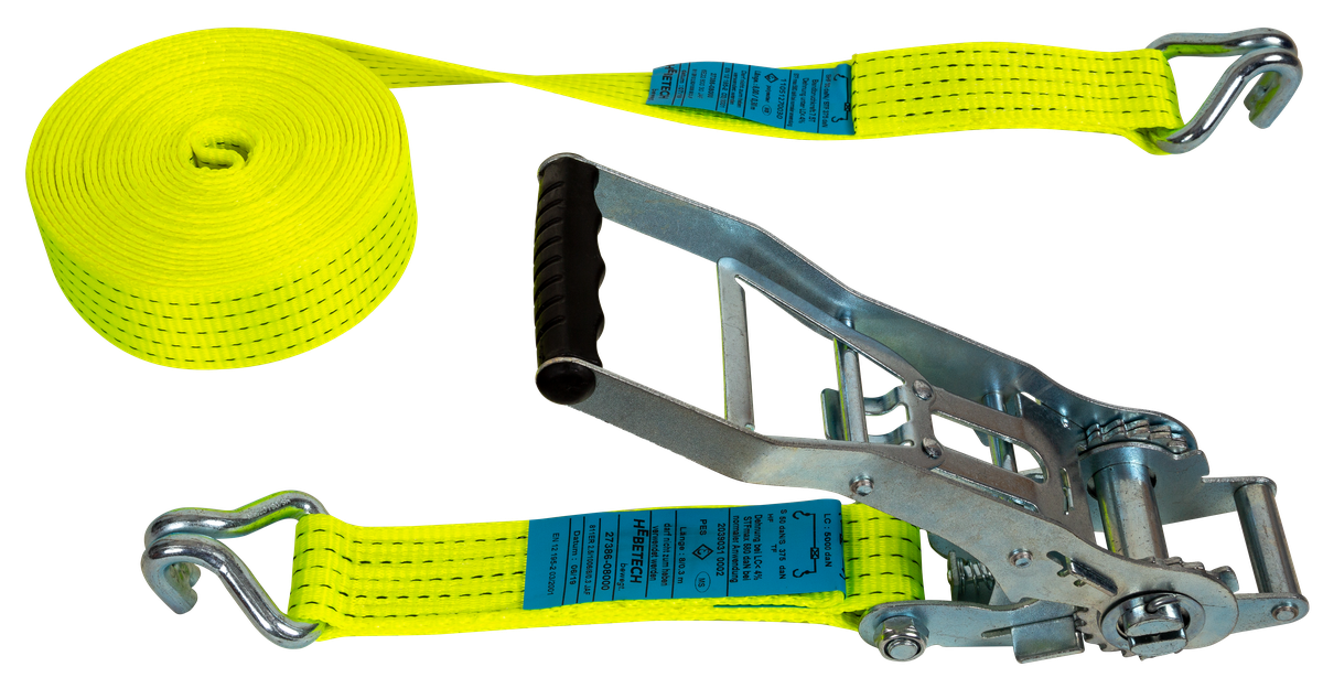 Zurrgurt ZS 822-50 mit ERGO-Ratsche, 12.0 m, mit Spitzhaken