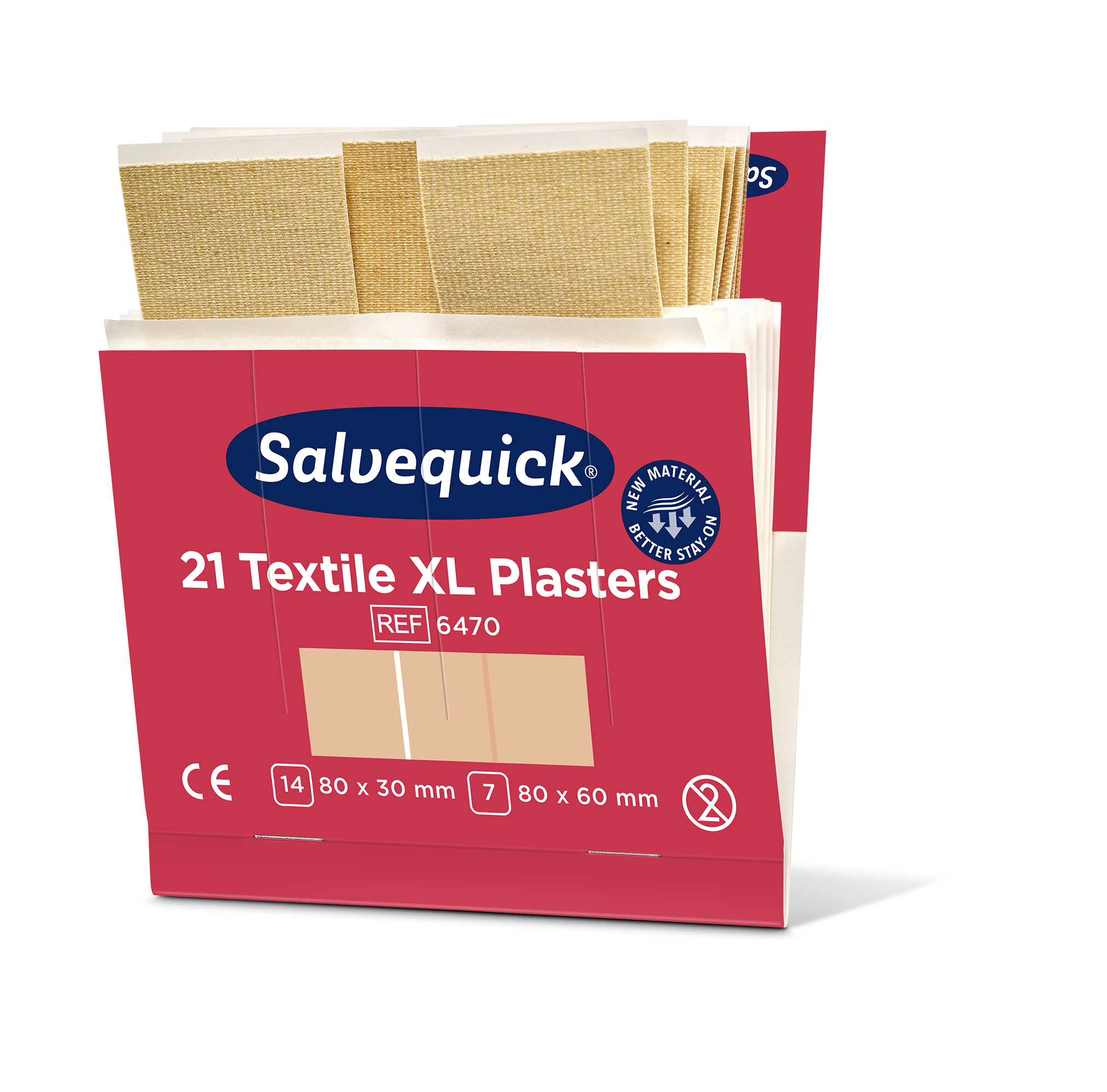 Cederroth Salvequick Textilpflaster Extragross, 6 Pack à je 21 Stk.