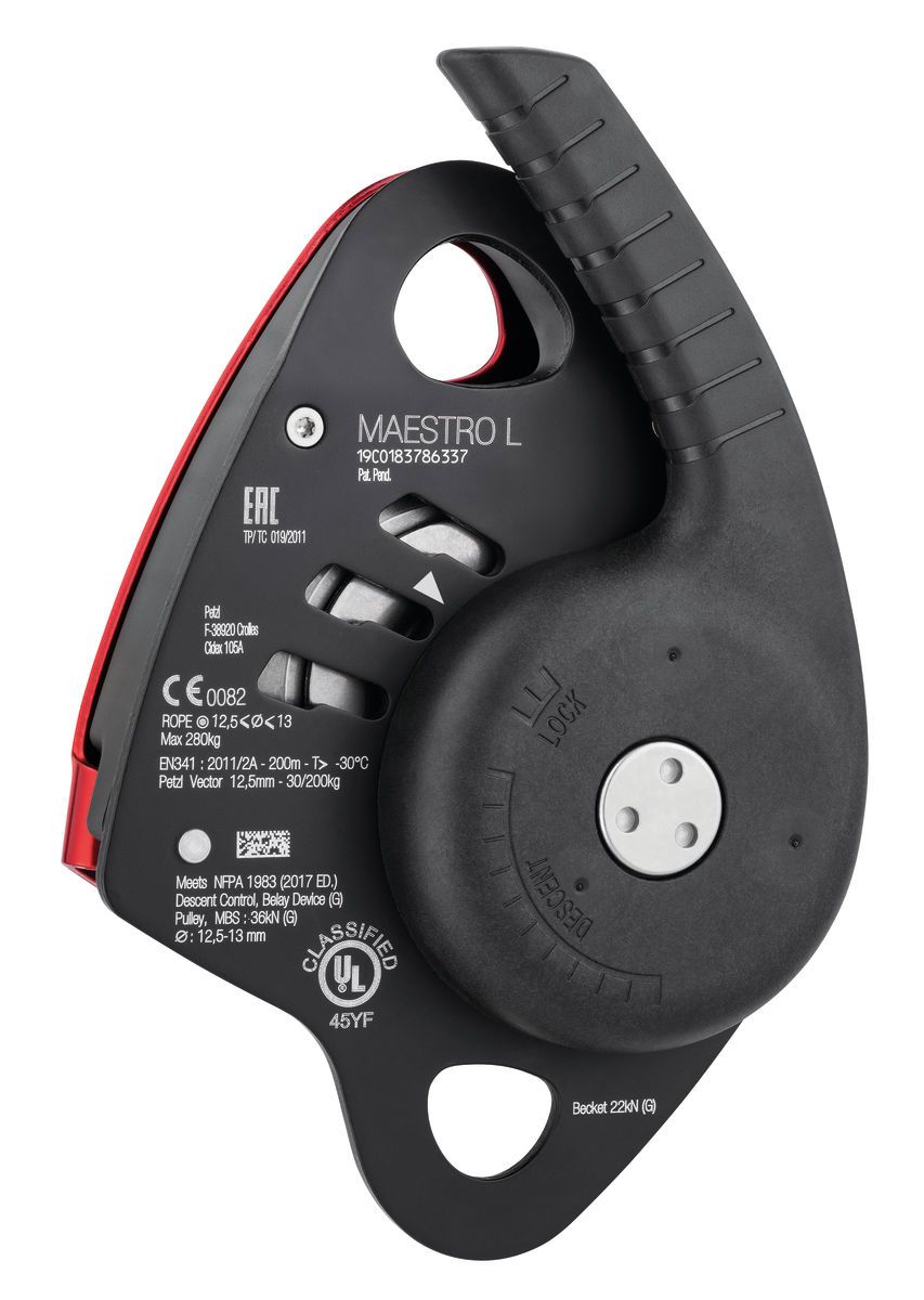 PETZL Abseilgerät MAESTRO® L, 12.5 - 13 mm, rot