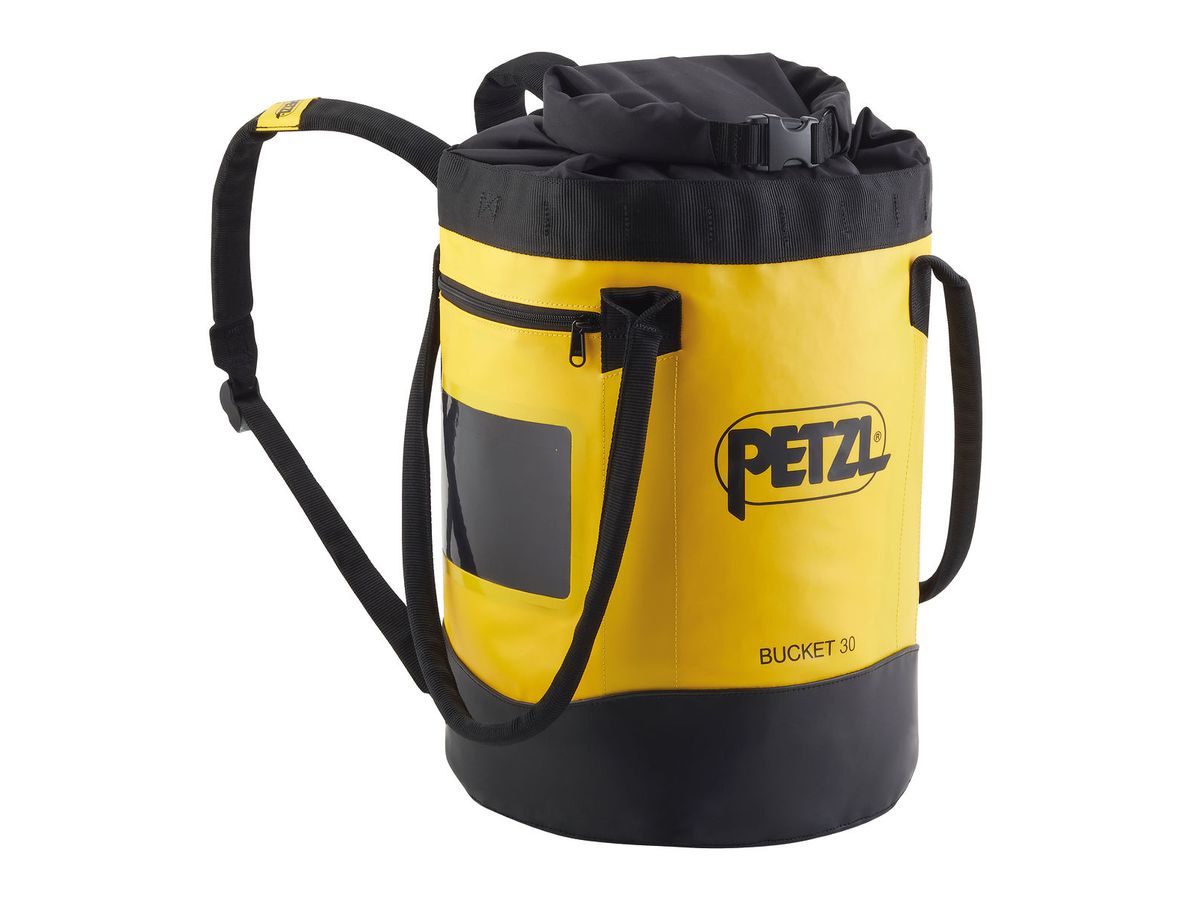 PETZL Transportsack BUCKET, 30 L, gelb/schwarz
Standfester Transportsack aus Segeltuch
Material: Polyester, Polyurethan