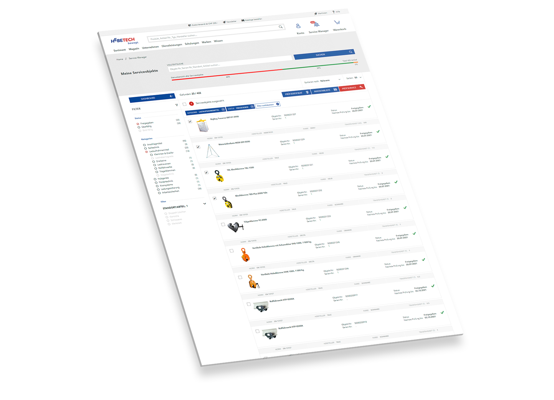 Prüfzertifikate, Inventarlisten und Prüfservice direkt selber erzeugen
