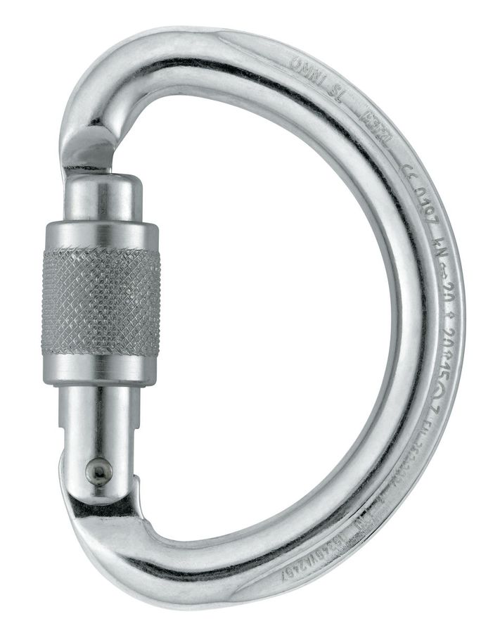 PETZL Karabiner OMNI, Screw-Lock, grau