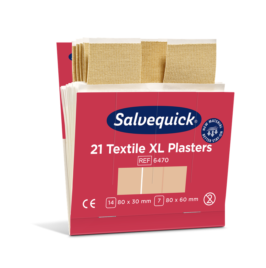 Cederroth Salvequick Textilpflaster Extragross, 6 Pack à je 21 Stk.