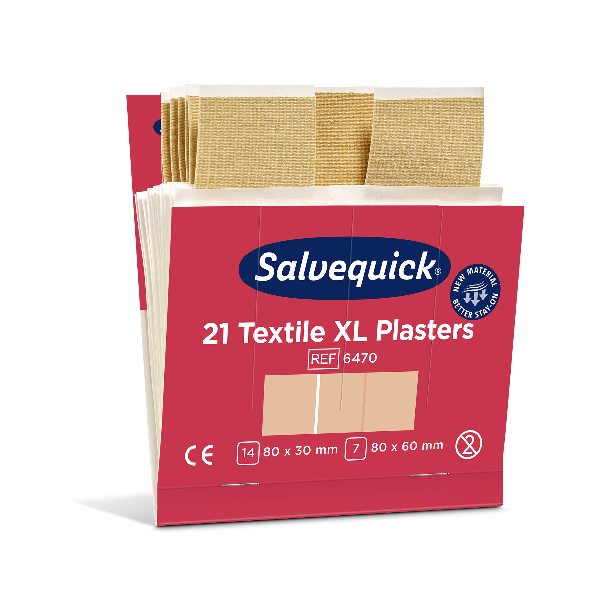 Cederroth Salvequick Textilpflaster Extragross, 6 Pack à je 21 Stk.