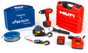 Seilwinde Pulleyman 300 kg mit Hilti Akku-Schrauber