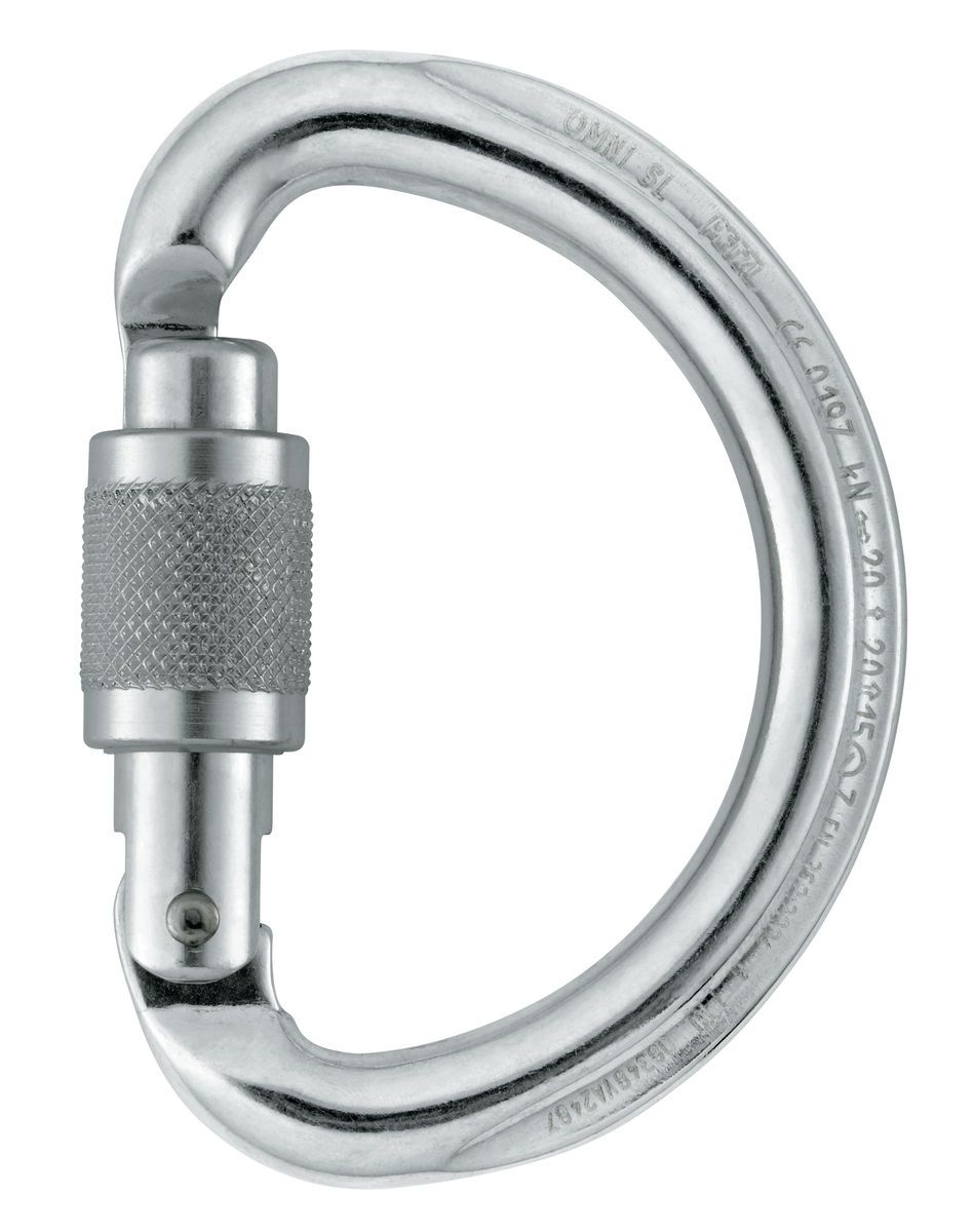 PETZL Karabiner OMNI, Screw-Lock, grau