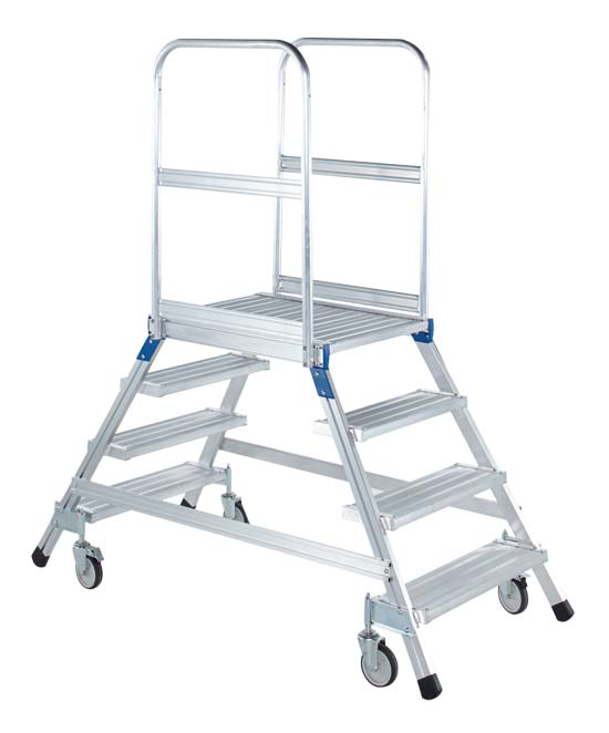 ZARGES Podesttreppe beidseitig begehbar, LM-Stufen Z600