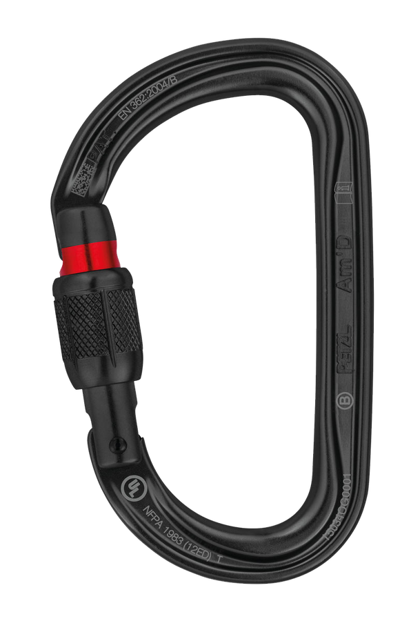 PETZL Karabiner Am'D, Screw-Lock, schwarz