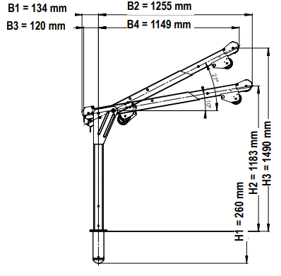 IKAR Auslegerarm ASS-2 ohne Bodenhülse
herausnehmbarer Auslegerarm
höhenverstellbar
Höhe: 1490 mm
Tragfähigkeit: 300 kg
Edelstahl