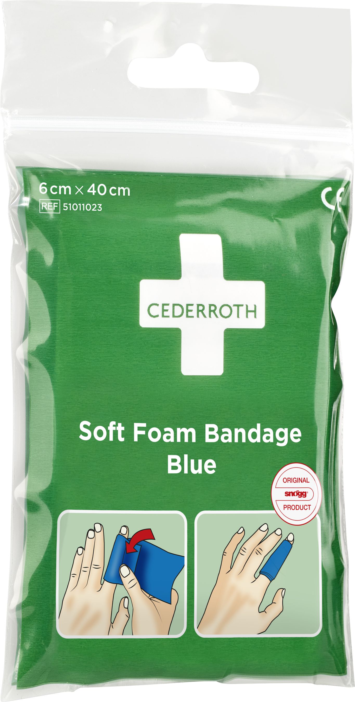 Cederroth Soft Foam Bandage Blue Pocket Size 40cm x 6cm