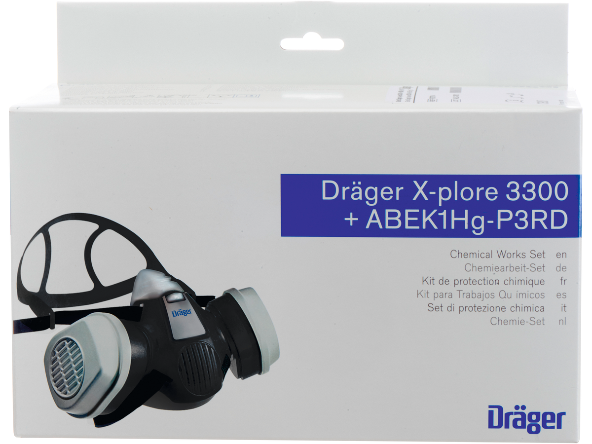 DRÄGER Zweifilter Halbmaske X-plore® 3300 Chemiearbeiterset