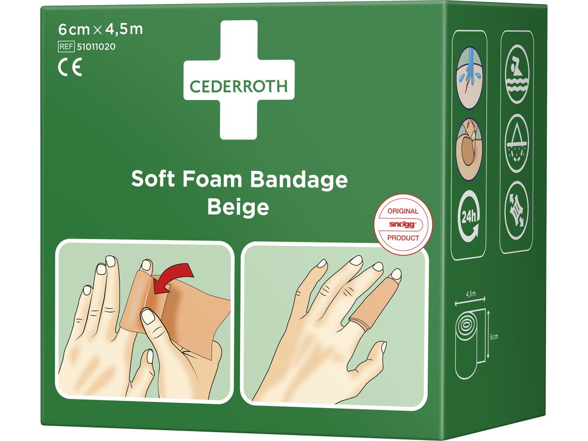 Cederroth Soft Foam Bandage Beige, 6cm x 4.5m