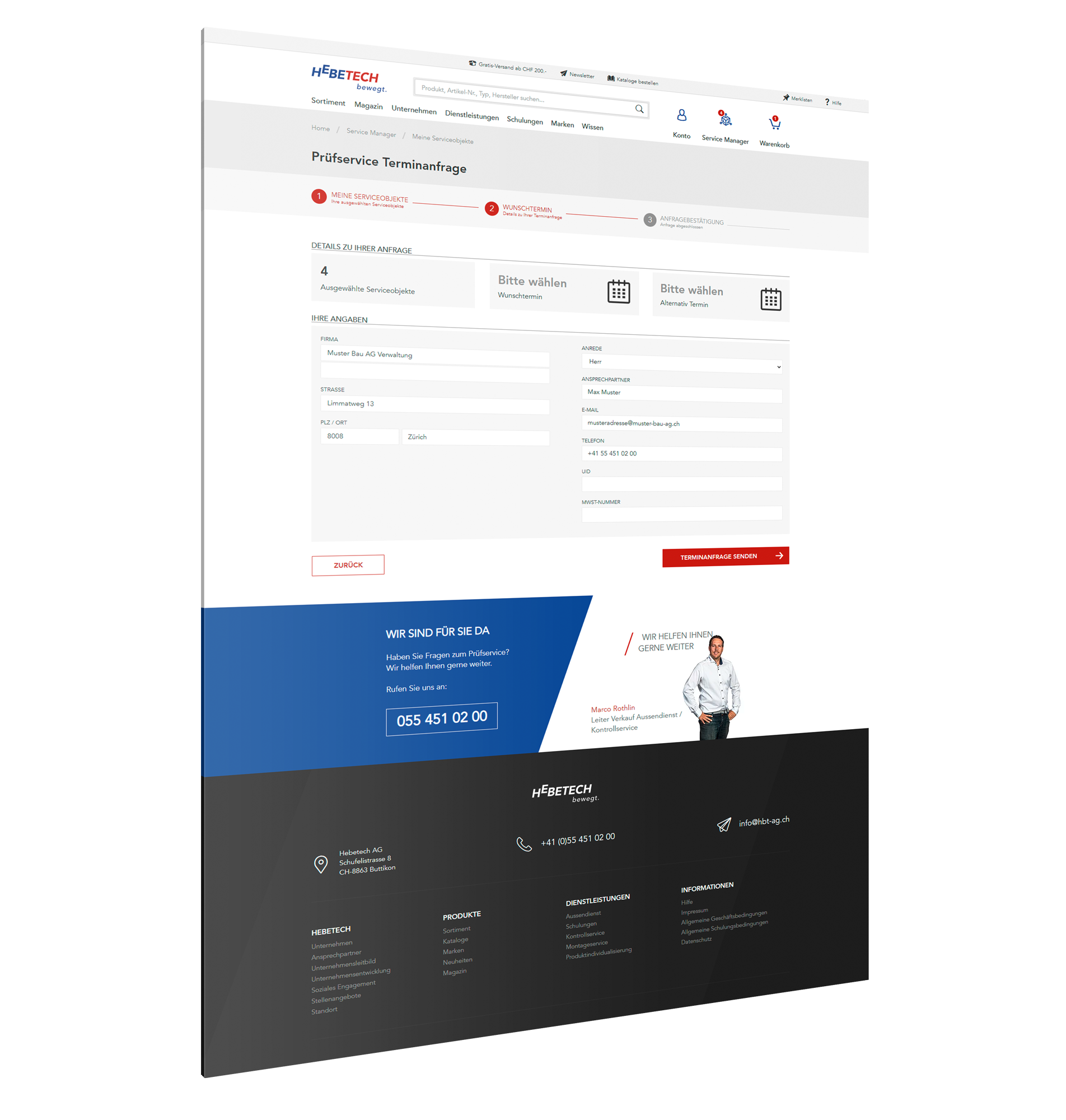 Prüfservice-Anfrage direkt online ausfüllen.