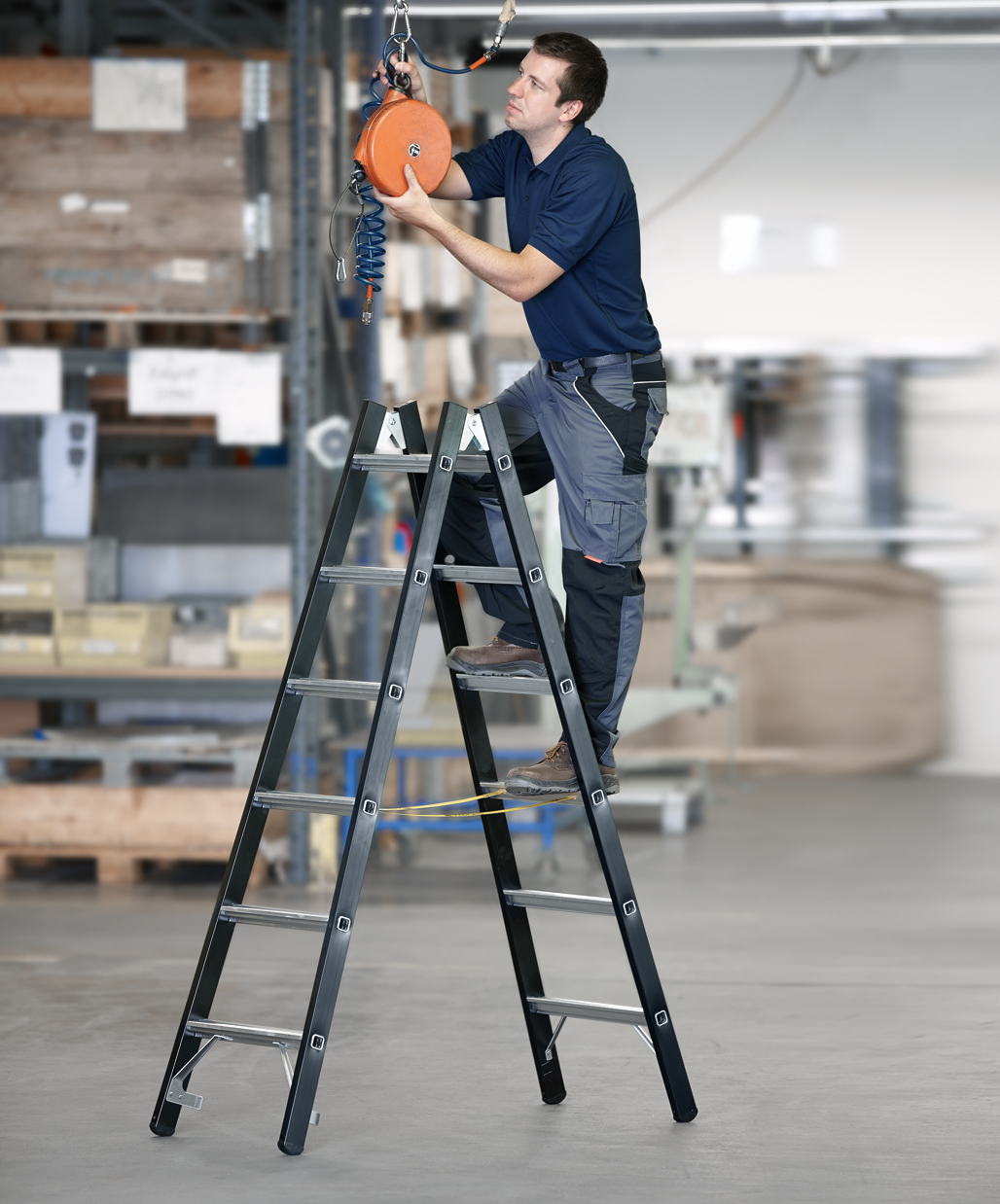 Bockleiter Megastep B mit Sprossen, Arbeitshöhe 2.5 m