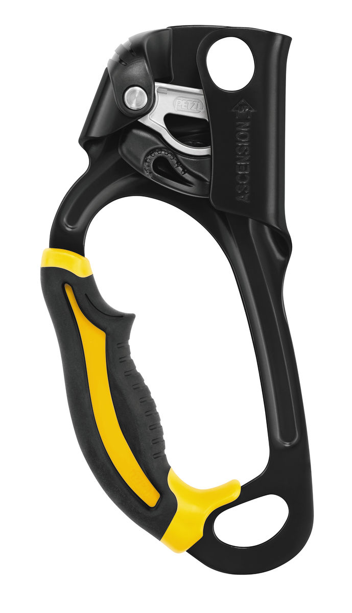 PETZL Handsteigklemme ASCENSION, links, schwarz/gelb