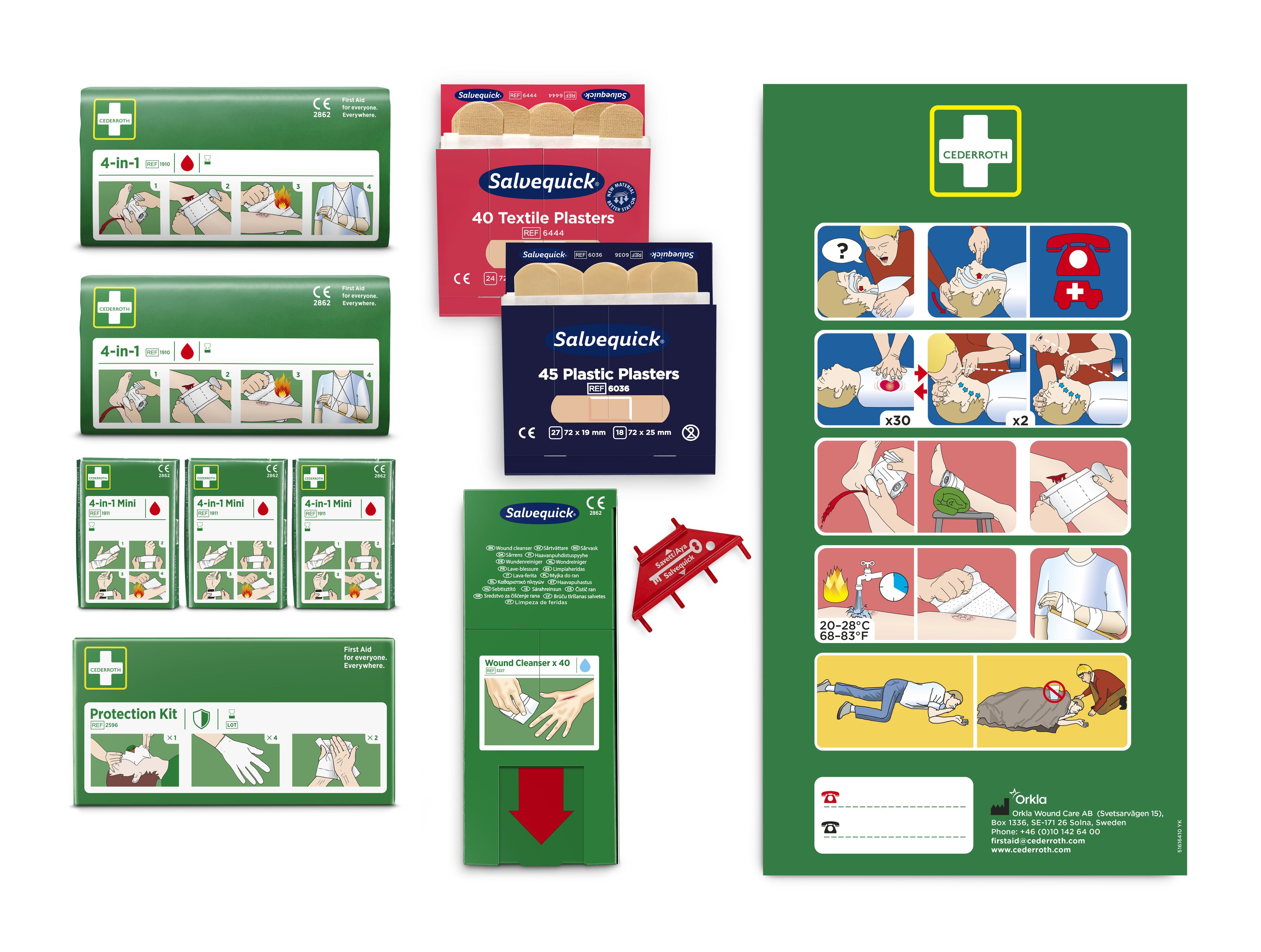 Cederroth Nachfüllpaket zu Erste Hilfe Tafel / Schrank Mini