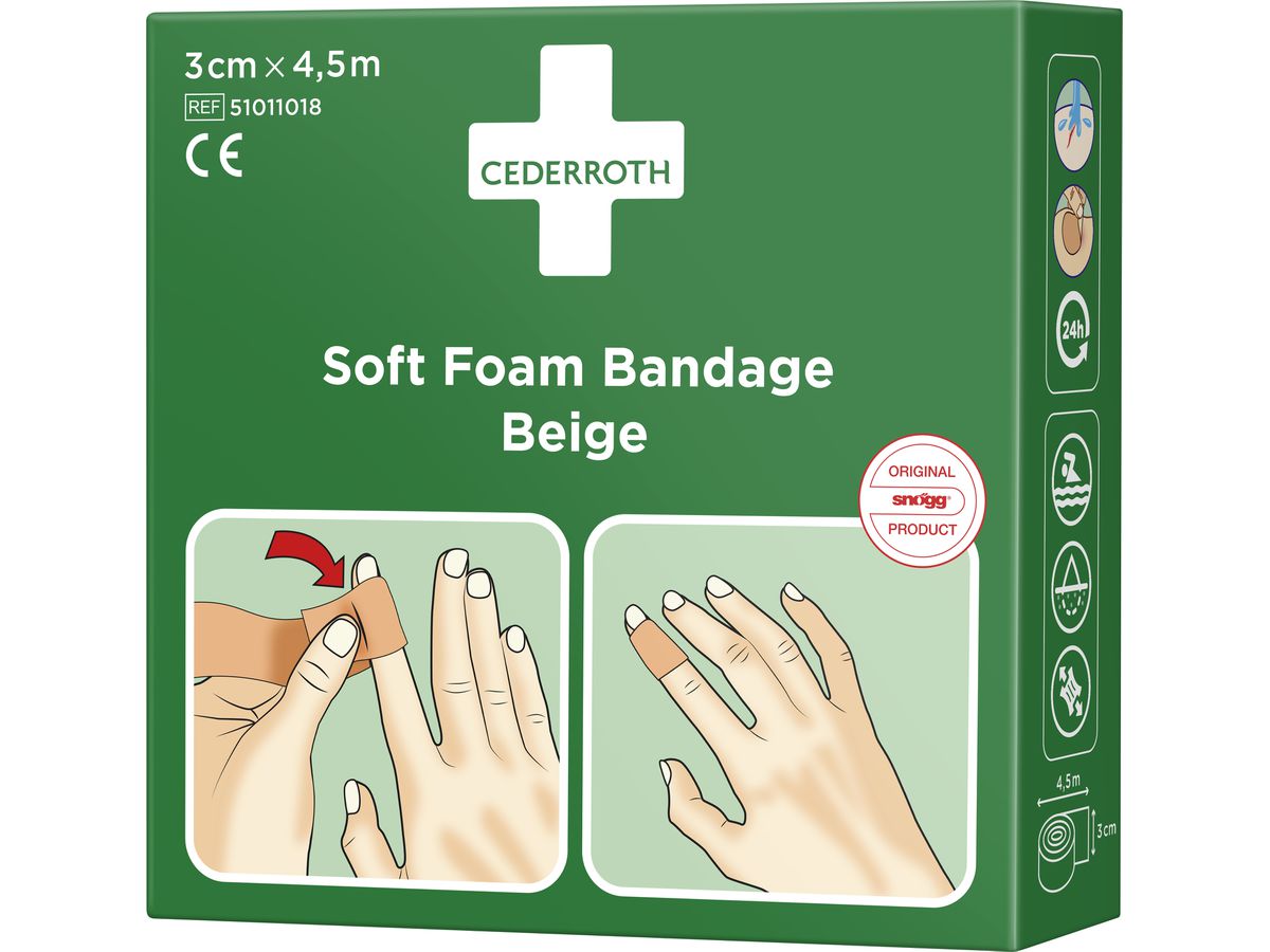 Cederroth Soft Foam Bandage Beige, 3cm x 4.5m