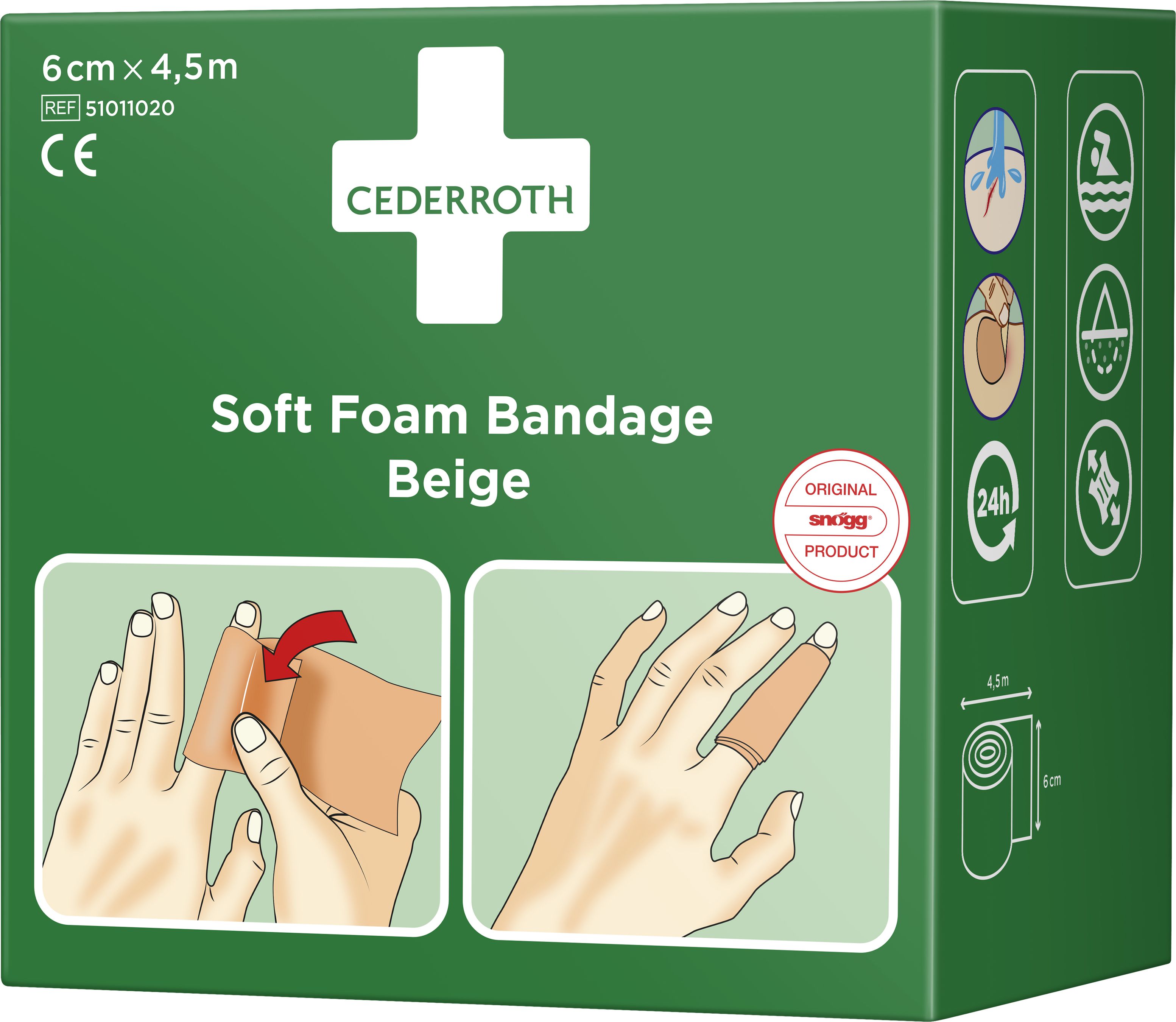 Cederroth Soft Foam Bandage Beige, 6cm x 4.5m