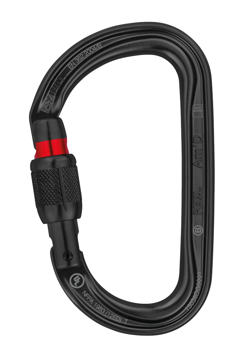 PETZL Karabiner Am'D, Screw-Lock, schwarz