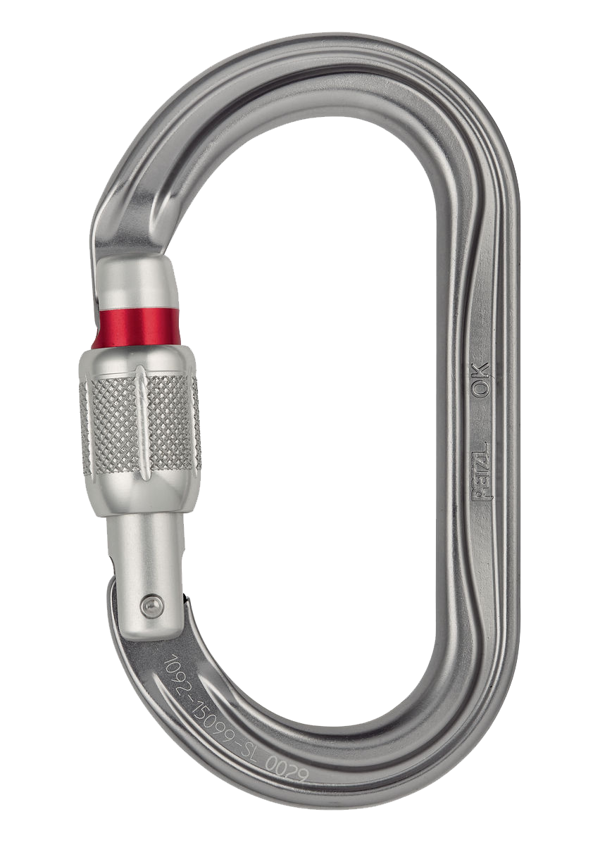 PETZL Karabiner OK, Screw-Lock, grau