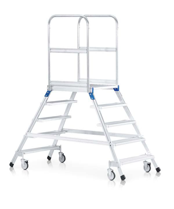 ZARGES Podesttreppe beidseitig begehbar, LM-Stufen Z600