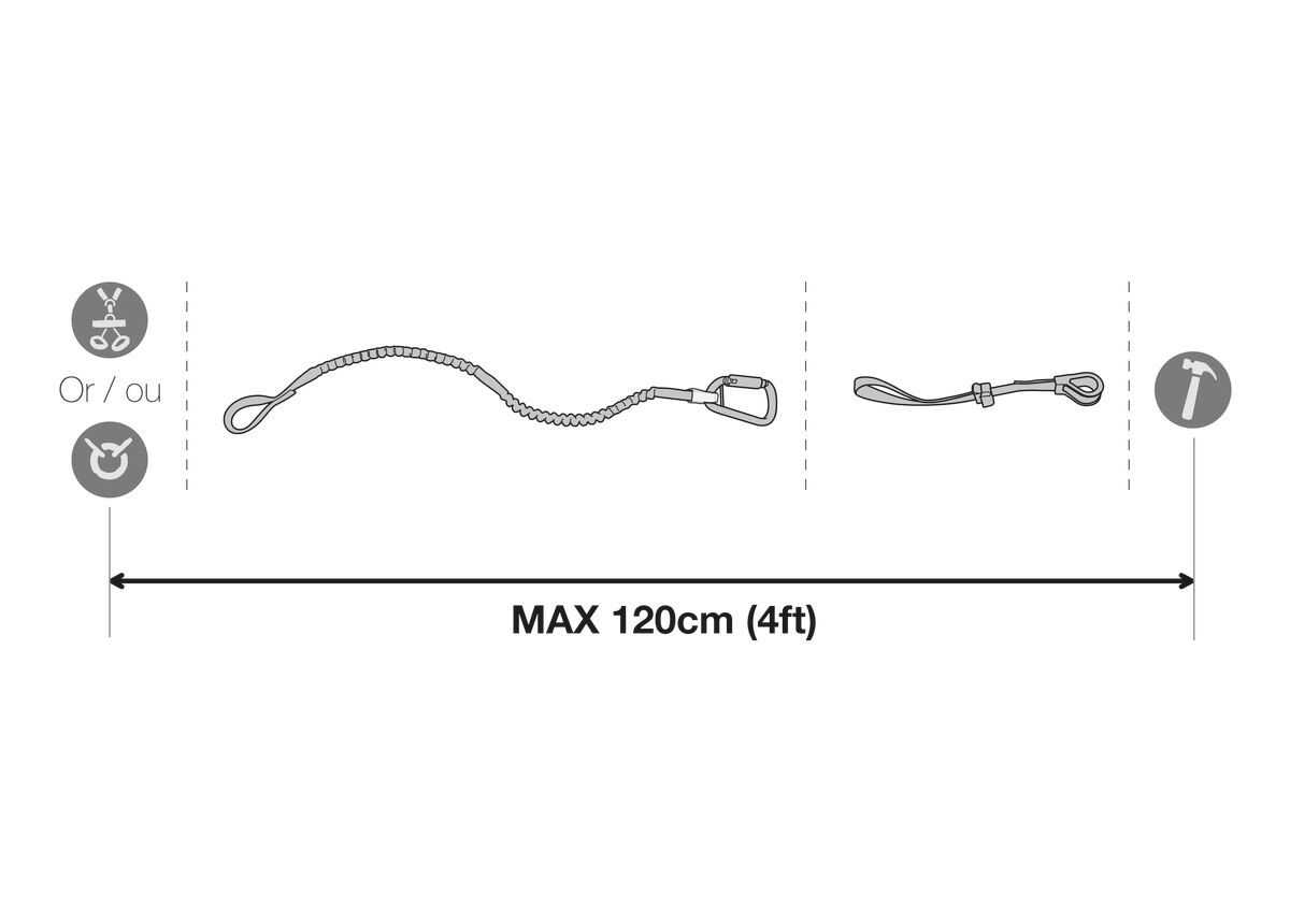 PETZL elastische Werkzeug-Absturzsicherungsleine TOOLEASH