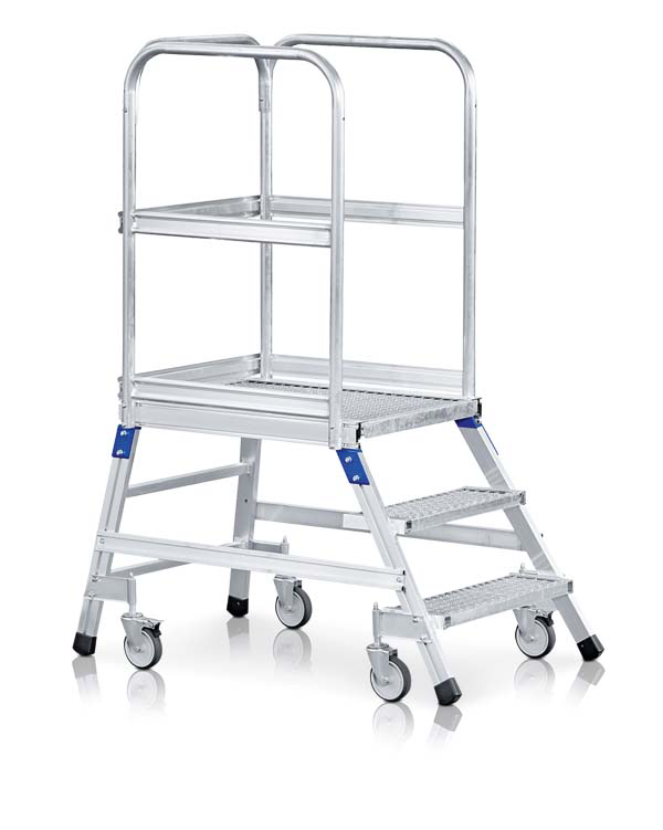 ZARGES Podesttreppe einseitig begehbar, SG-Stufen, Z600