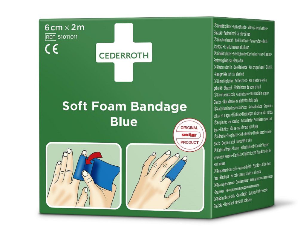 Cederroth Soft Foam Bandage Blue 2m x 6cm, 2 Stk.