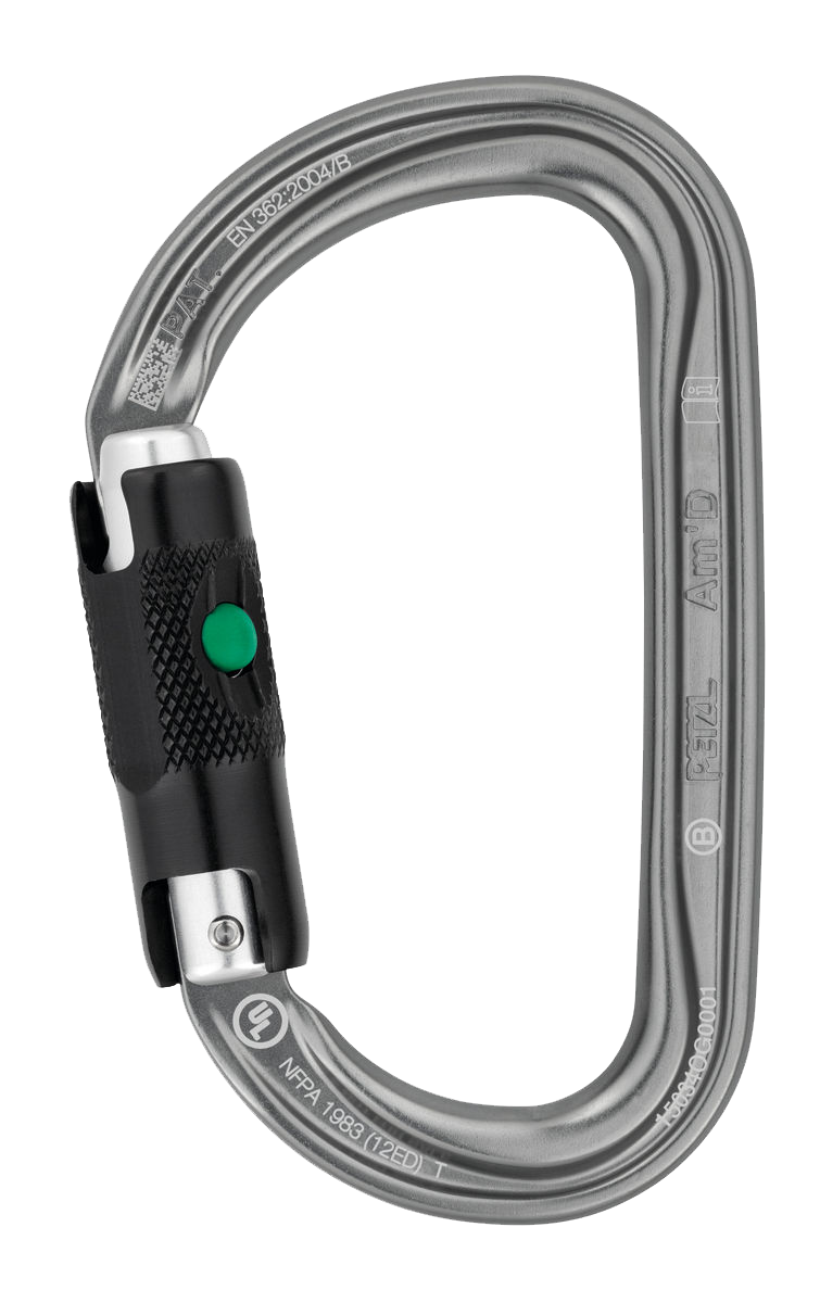 PETZL Karabiner Am'D, Ball-Lock, grau