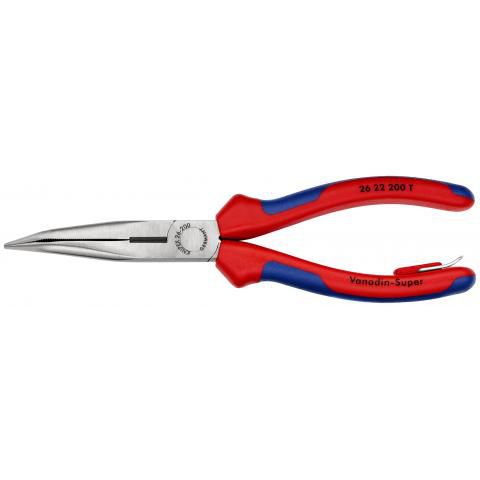 KNIPEX Flachrundzange mit Schneide (Storchschnabelzange), 200 mm