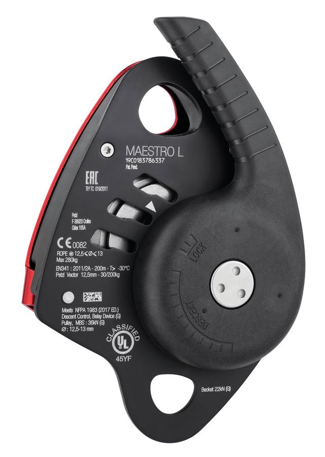 PETZL Abseilgerät MAESTRO® L, 12.5 - 13 mm, rot