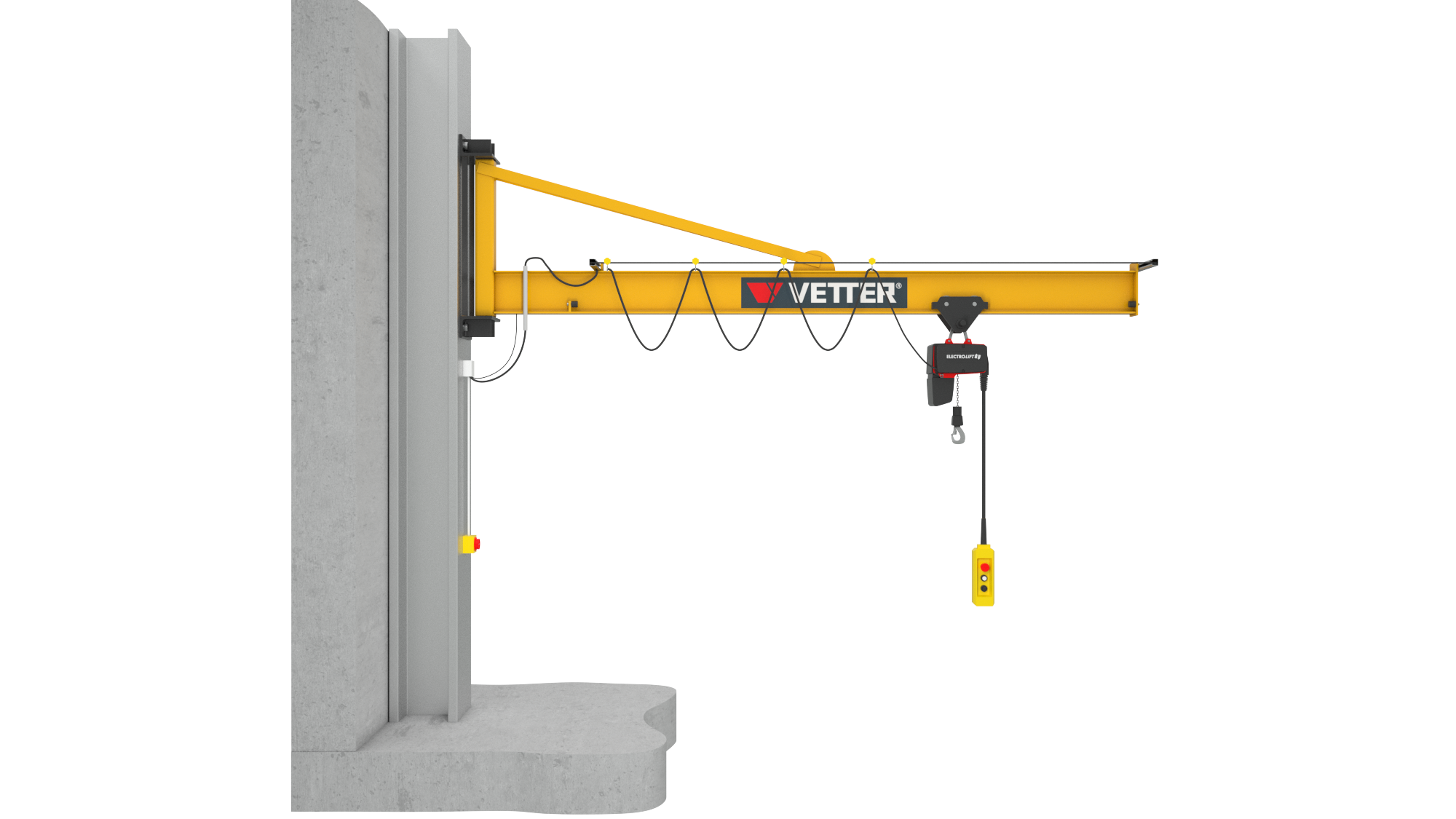 Wanddrehkran Praktikus PW 250 kg mit 6 m Ausladung