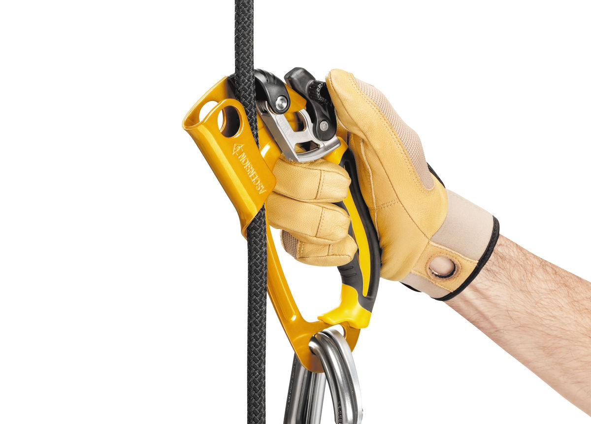 PETZL Handsteigklemme ASCENSION, links, schwarz/gelb