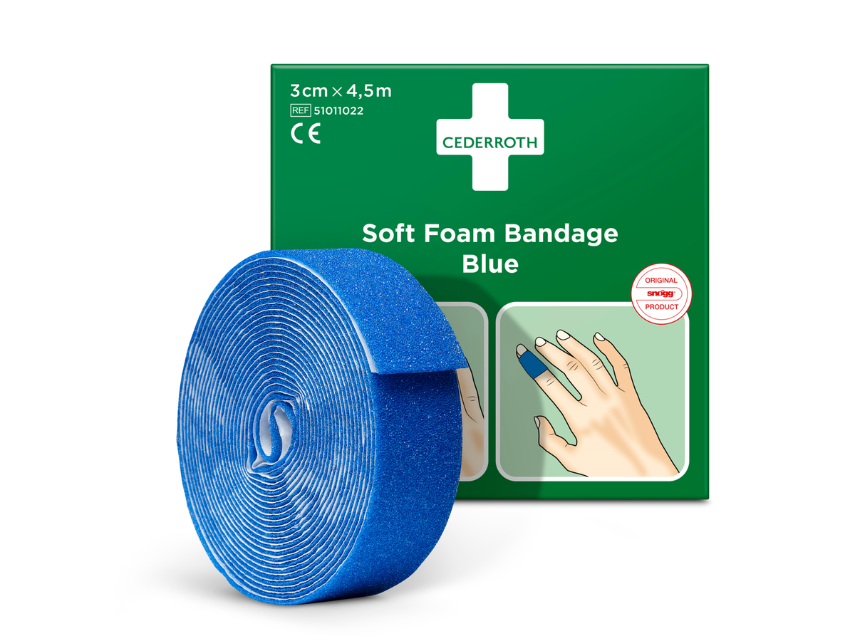Cederroth Soft Foam Bandage Blue, 4.5m x 3cm