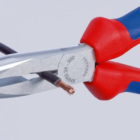 KNIPEX Flachrundzange mit Schneide (Storchschnabelzange), 200 mm