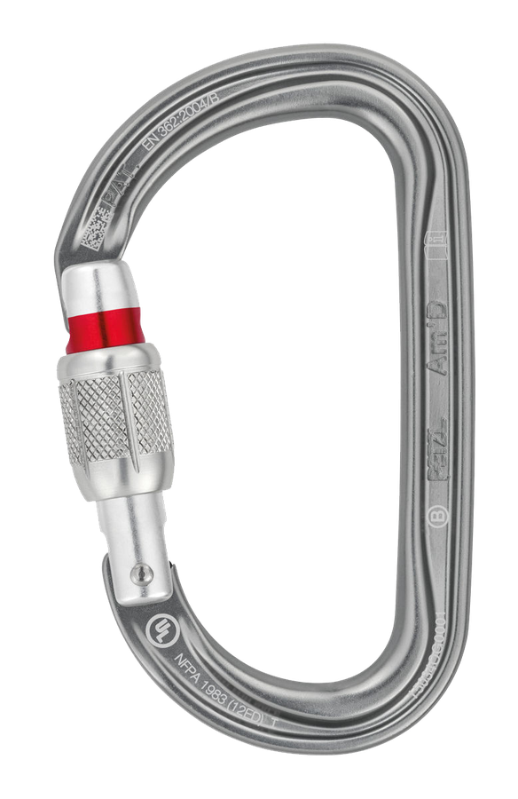 PETZL Karabiner Am'D, Screw-Lock, grau