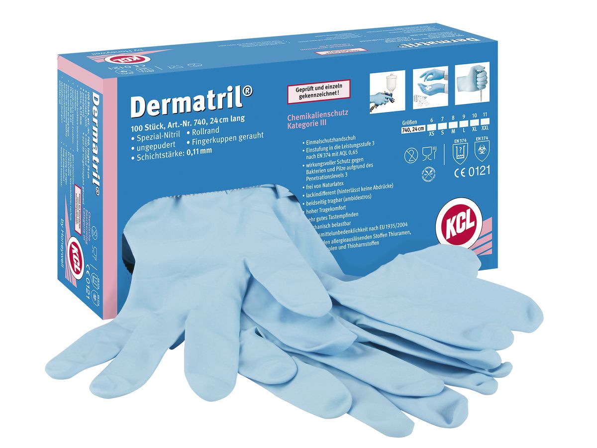 Honeywell KCL Dermatril 740 Einweg-Schutzhandschuhe Nitril