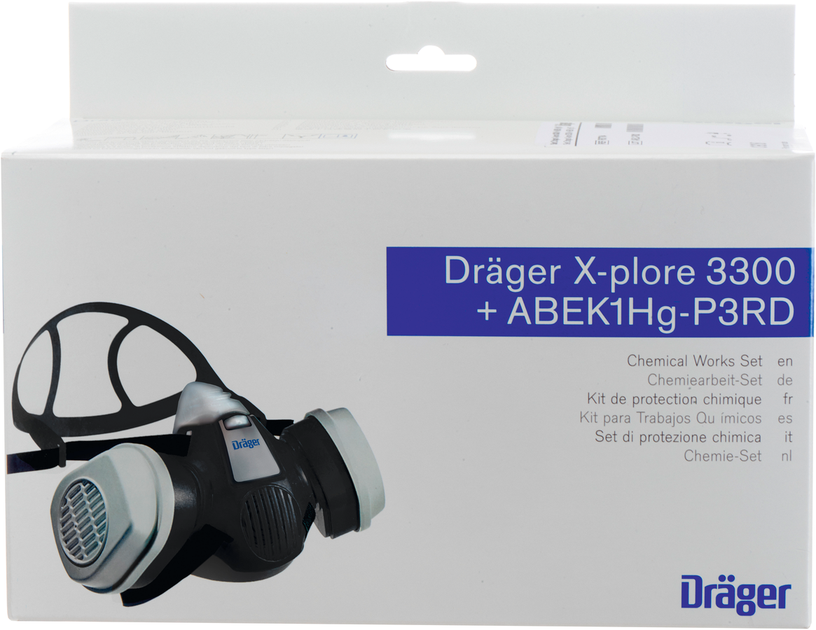 DRÄGER Zweifilter Halbmaske X-plore® 3300 Chemiearbeiterset
