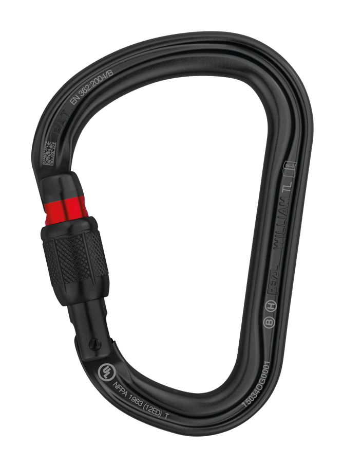 PETZL Karabiner WILLIAM, Screw-Lock, schwarz