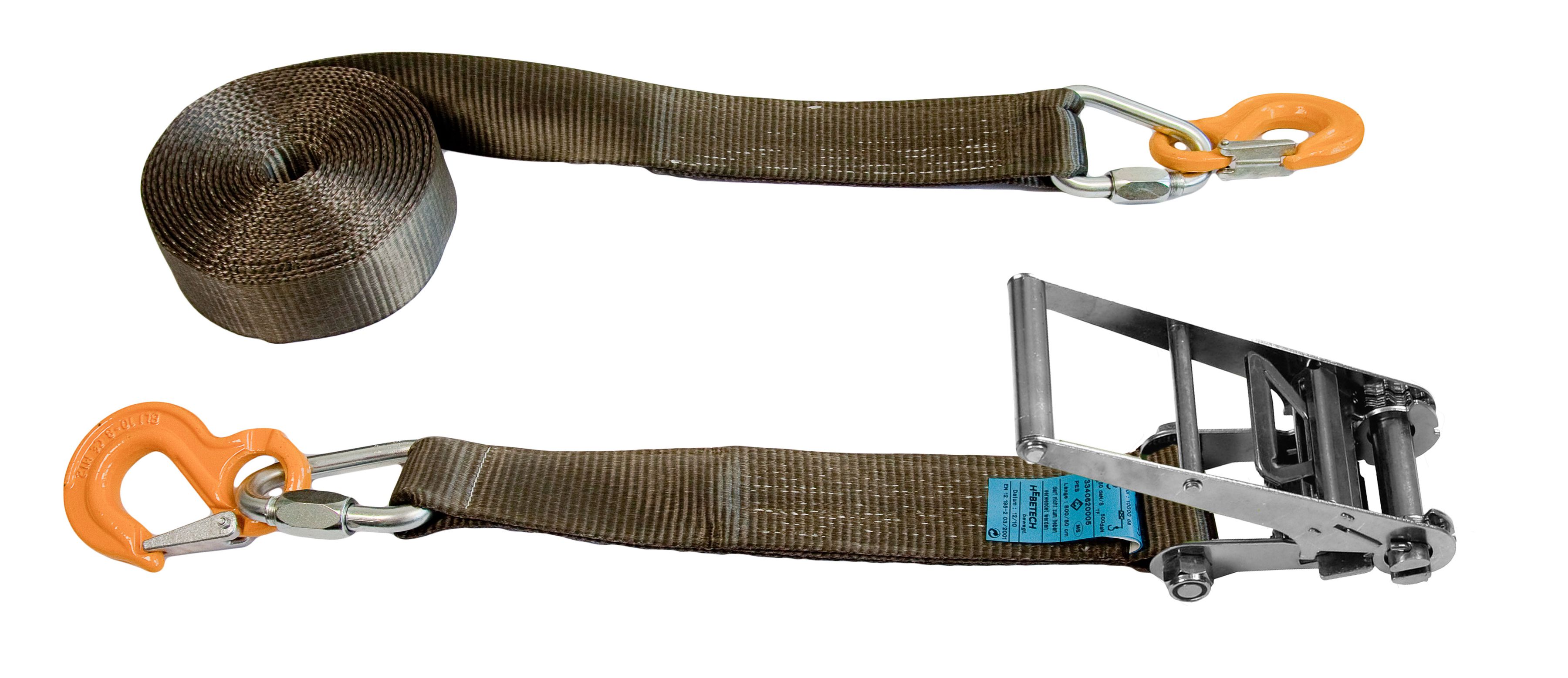 Zurrgurt ZS 401-75 mit STANDARD-Ratsche, 10.0 m, mit Klinkenhaken