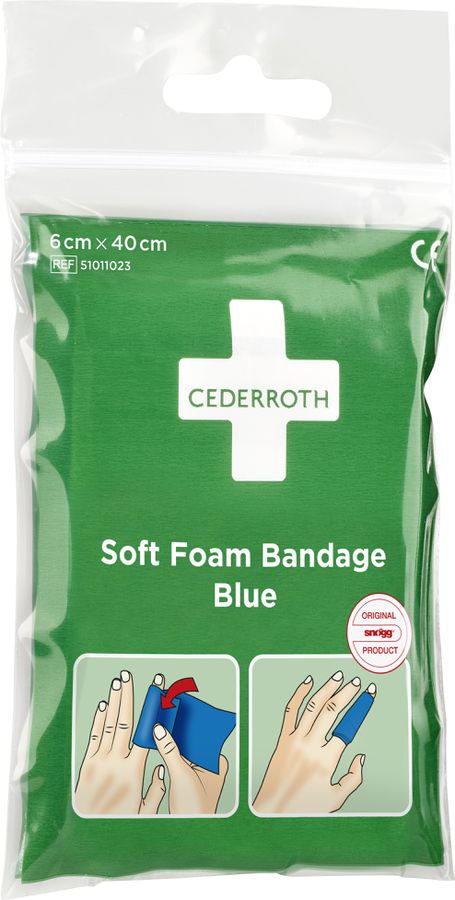 Cederroth Soft Foam Bandage Blue Pocket Size 40cm x 6cm