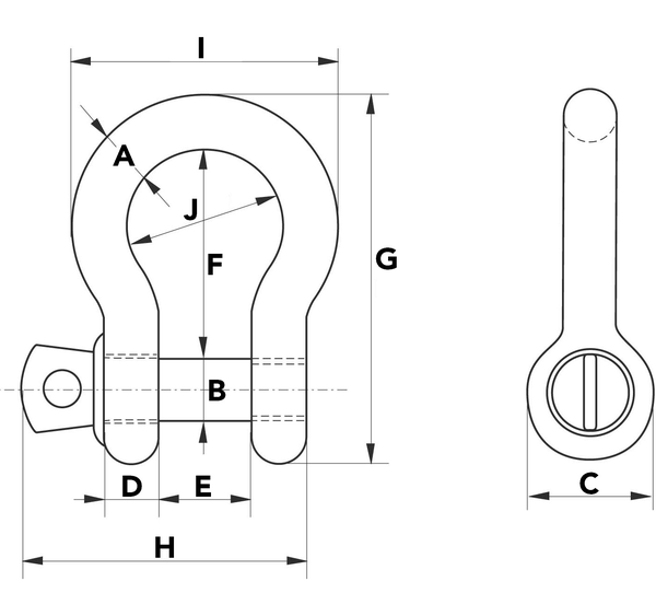 Schäkel geschweift mit Schraubbolzen 6.5 t - Hebetech AG