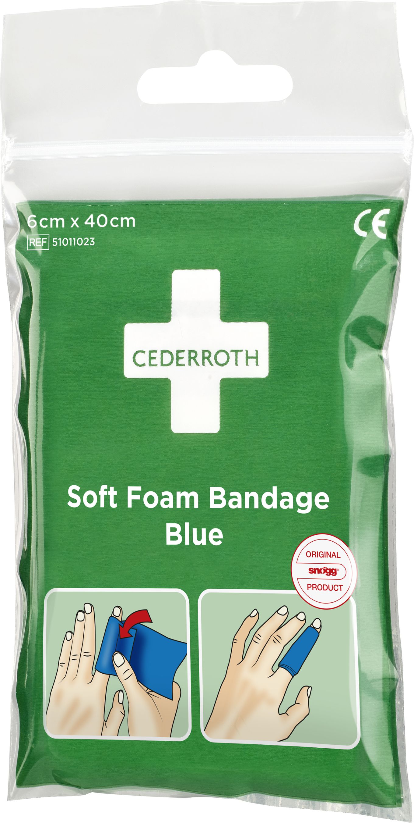 Cederroth Soft Foam Bandage Blue Pocket Size 40cm x 6cm