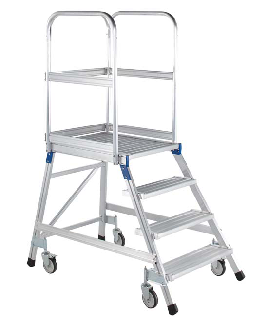 ZARGES Podesttreppe einseitig begehbar, LM-Stufen Z600