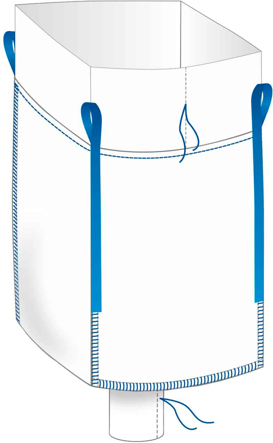 Big Bag SA - Schürze / Auslauf, 100x100x200 cm, 1'250 kg