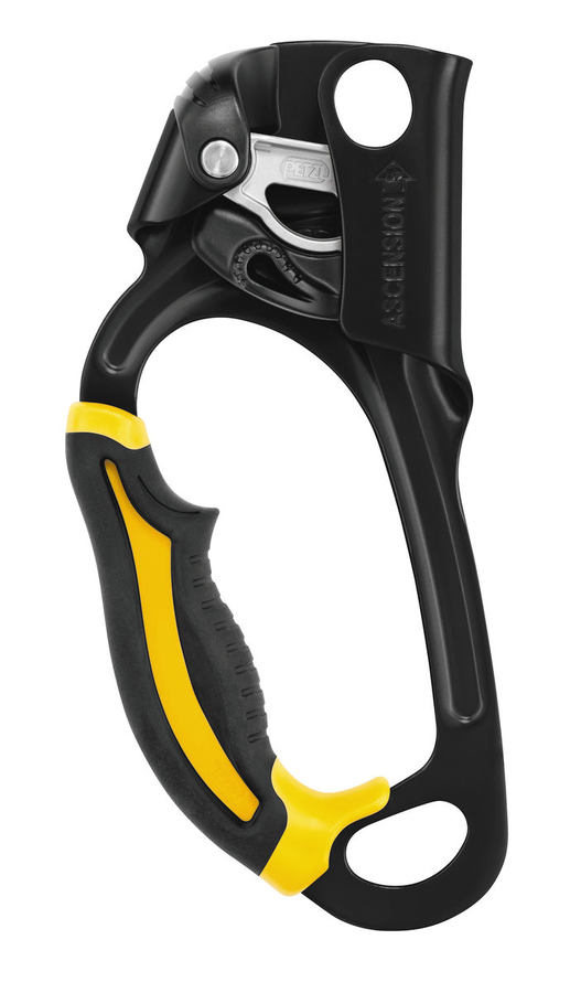 PETZL Handsteigklemme ASCENSION, links, schwarz/gelb