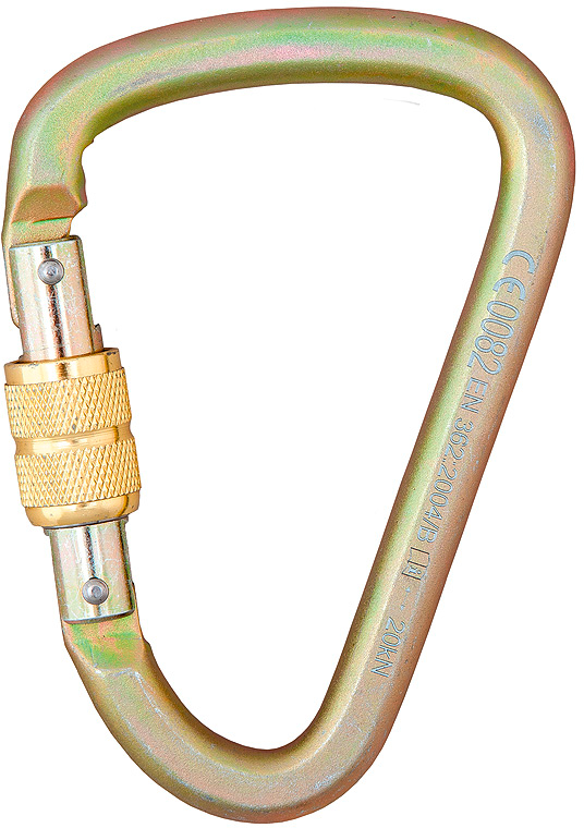 Stahl-Karabiner birnenförmig SK30-SL, Schraubverschluss, verzinkt